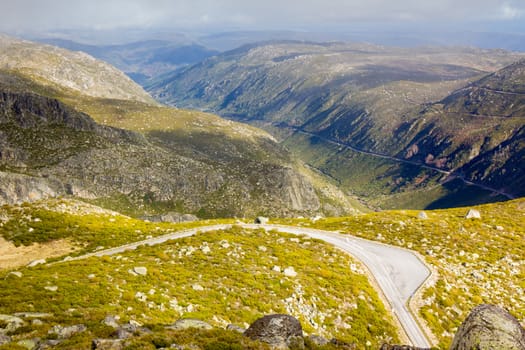 Mountain road from Serra de Estrela, Portugal