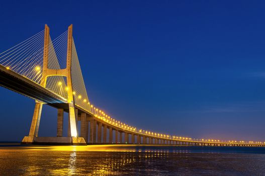 Vasco da Gama bridge is the largest in Europe over the Tagus river