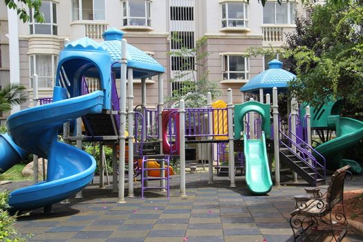 playground of residencial quater in Kunming, Yunnan province, China
