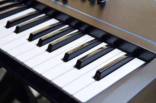 Macro of keys of a music keyboard or piano