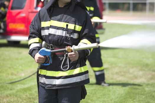 Firefighters training