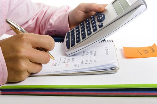 Man with Calculator and the cost of Living