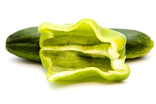 Fresh Green Cucumber with Capsicum
