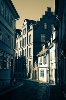 narrow street in Erfurt, Germany