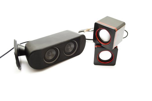 Black Loudspeaker on white background