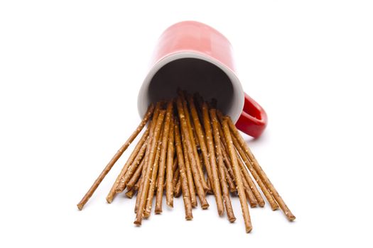 Salt Sticks in Red Coffee Cup