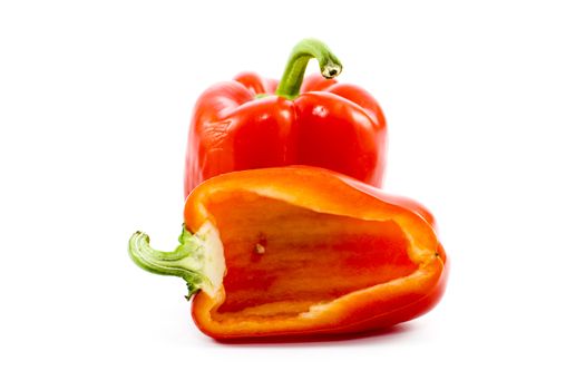 Fresh Red Capsicum on white background