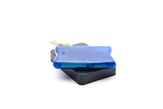 Blue Card Reader with External Hard Drive Disk