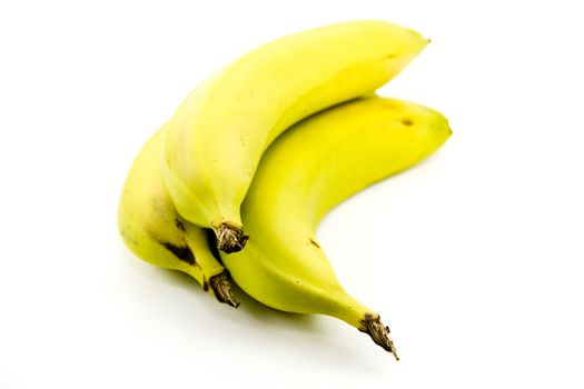 Fresh Yellow Bananas on white background