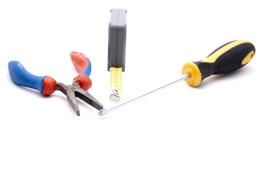 Screwdriver with Measuring Tape and Tong