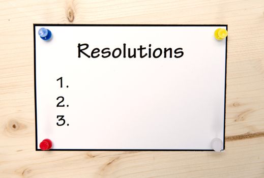 New year Resolutions Note in Blank 
