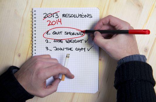Smoking man Last Years New Year Resolution list failed