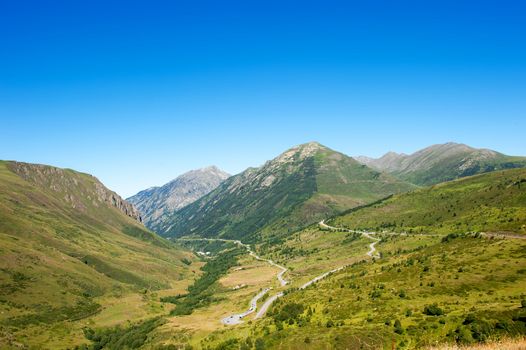 Lanscape panoramic view of Mountains in Pyrenees