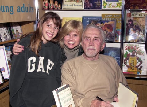 Kirk Douglas and fans at a signing for his new book "Young Heroes Of The Bible" in Tarzana, 03-04-00