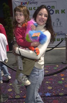 Madeline Stowe and Daughter at the Education Works benefit to promote after-school activities, Universal Studios Hollywood, 03-25-00