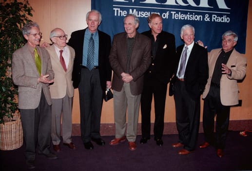 Allan Arbus, Harry Morgan, Mike Farrel, Alan Alda, Wayne Rogers, William Christopher and Jamie Farr at the William Paley Television Festival, honoring "MASH" at the Directors Guild, 03-06-00