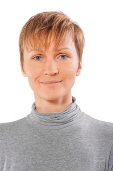 portrait of female worker isolated