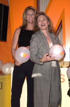 Rachel Hunter and Faye Dunaway at the unveiling of the new name for Romance Classics Television in Los Angeles, 11-29-00