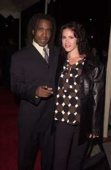 Tim Meadows and Michelle at the premiere of Paramount's "The Ladies Man" on 10-10-00
