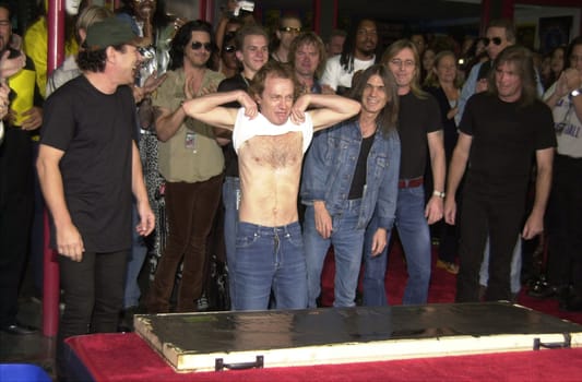 AC/DC at the ceremony where they were inducted into Sunset Blvd's Rockwalk. 09-15-00