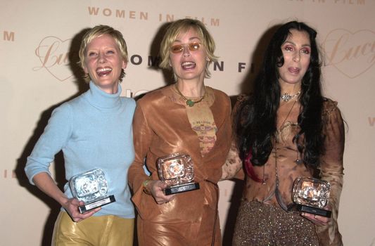 Anne Heche, Sharon Stone, Cher at the Lucy Awards, Bverly Hilton Hotel, Beverly Hills, 09-08-00