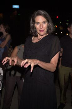 Mary Woronov gets her handprints in cement at Hollywood's Vista Theater, 09-15-00