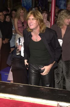 Joe Elliot at the Def Leppard Induction ceremony on Suset Blvd's Rockwalk. 09-05-00