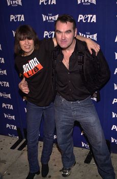 Chrissy Hynde and Morrissey at the PETA's 20th anniversary bash in Los Angeles. 09-13-00