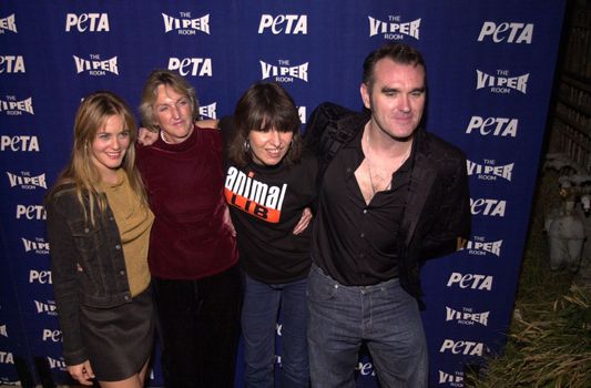 Alicia Silverstone, Ingrid Newkirk, Chrissy Hynde, Morrissey at the PETA's 20th anniversary bash in Los Angeles. 09-13-00