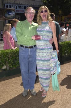 Larry King and wife Shawn Southwick at the premiere of Disney's "DINOSAUR" in Hollywood, 05-13-00