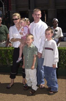 Rick Schroder and Andrea Bernard with kids Cambrie, Holden Richard and Luke William at the premiere of Disney's "DINOSAUR" in Hollywood, 05-13-00