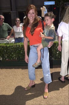 Krista Allen and son Jacob at the premiere of Disney's "DINOSAUR" in Hollywood, 05-13-00