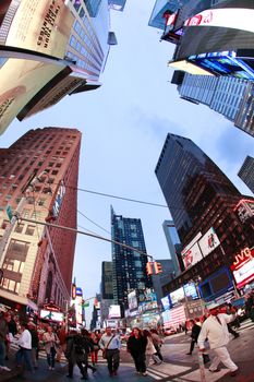 NEW YORK CITY - OCT 9: Times Square, featured with Broadway Theaters and huge number of LED signs, is a symbol of New York City and the United States, October 9, 2012 in Manhattan, New York City