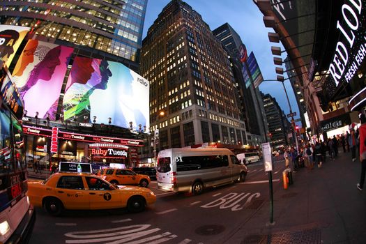 NEW YORK CITY - OCT 9: Times Square, featured with Broadway Theaters and huge number of LED signs, is a symbol of New York City and the United States, October 9, 2012 in Manhattan, New Yo