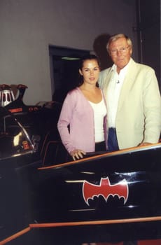 ADAM WEST and DAUGHTER NINA on the set of "The Man Show" in Hollywood, 06-21-01 on the set of "The Man Show" in Hollywood, 06-01-01