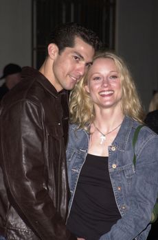 Teri Polo and Tony Moore at the Vespa Fashion Extravaganza where Piaggio USA introduces fashion accessories for the return of the classic Italian motor scooter, Hollywood Blvd, 06-24-01