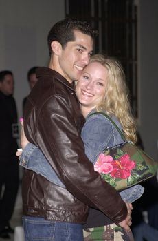 Teri Polo and Tony Moore at the Vespa Fashion Extravaganza where Piaggio USA introduces fashion accessories for the return of the classic Italian motor scooter, Hollywood Blvd, 06-24-01