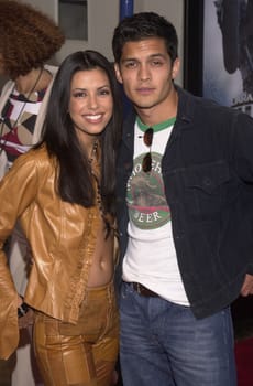 Eva Longoria and Nicholas Gonzales at the premiere of Paramount's "LARA CROFT: TOMB RAIDER" at Mann's Village Theater, Westwood, 06-11-01