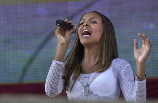 Samantha Mumba at the KIIS FM annual Wango Tango concert, Dodger Stadium, 06-01-01