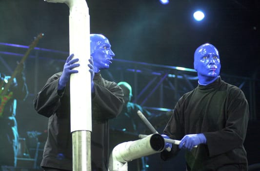 Blue Man Group at the KIIS FM annual Wango Tango concert, Dodger Stadium, 06-01-01