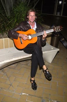 MATTHEW HOOKER performs his song "I Am Not A Stalker" outside KLSX Studios, Los Angeles, 05-01-01. Hooker was accused of stalking Nicole Kidman.
