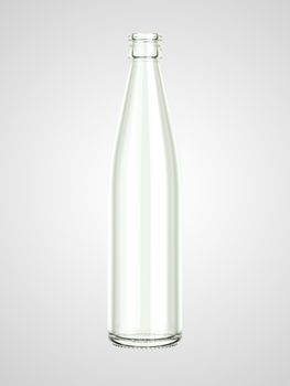 Empty bottle for water or beer isolated on grey background