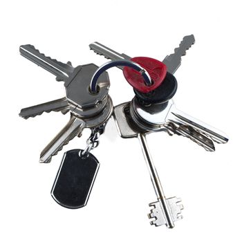 Bunch of keys, isolated over white background