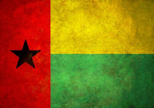 Illustration of a worn looking Grunge Guinea-Bissau Flag