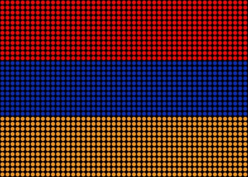 Abstract Illustration of the Armenia flag made of dots