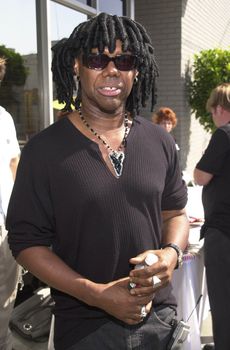 NILE RODGERS at the celebrity recording of "We Are Family" to benefit the victims of New York's 9-11 tragedy, 09-23-01