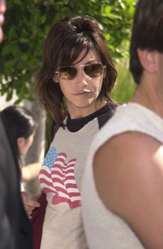 GINA GERSHON at the celebrity recording of "We Are Family" to benefit the victims of New York's 9-11 tragedy, 09-23-01