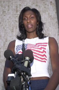 LISA LESLIE at the celebrity recording of "We Are Family" to benefit the victims of New York's 9-11 tragedy, 09-23-01