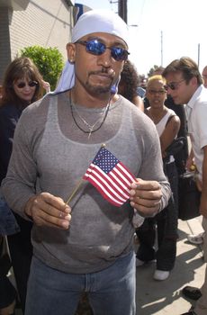 MONTEL WILLIAMS at the celebrity recording of "We Are Family" to benefit the victims of New York's 9-11 tragedy, 09-23-01