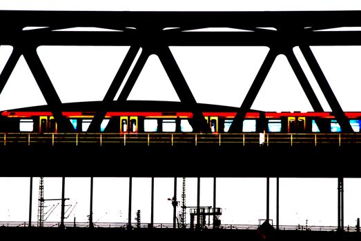 Subway on a railway bridge